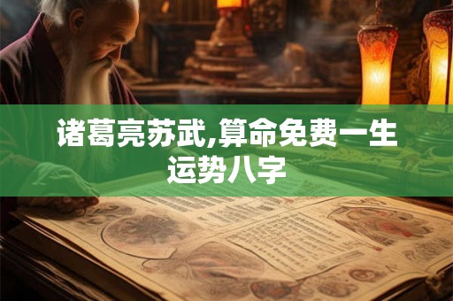 诸葛亮苏武,算命免费一生运势八字