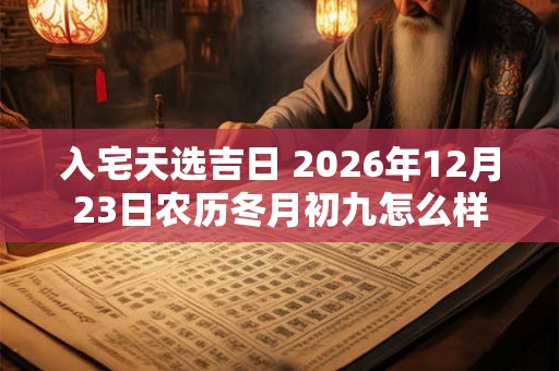 入宅天选吉日 2026年12月23日农历冬月初九怎么样