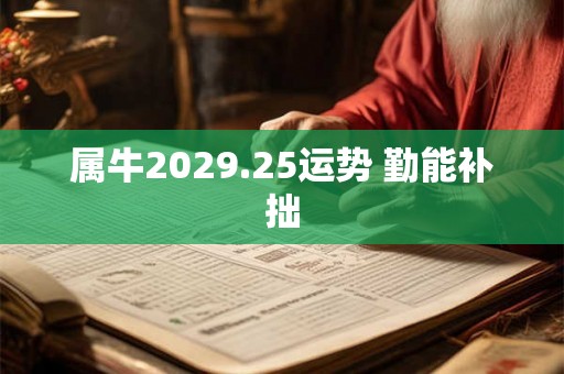 属牛2029.25运势 勤能补拙