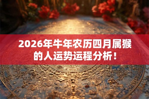 2026年牛年农历四月属猴的人运势运程分析! 2026年牛年农历四月属猴的人运势运程分析!