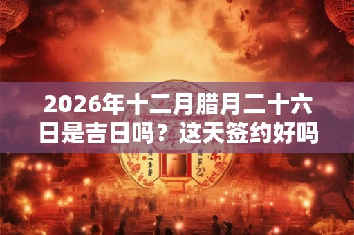 2026年十二月腊月二十六日是吉日吗?这天签约好吗? 2026年十二月腊月二十六日是吉日吗?这天签约好吗?