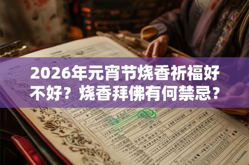 2026年元宵节烧香祈福好不好？烧香拜佛有何禁忌？