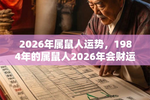 2026年属鼠人运势，1984年的属鼠人2026年会财运亨通吗？