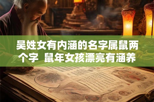 吴姓女有内涵的名字属鼠两个字  鼠年女孩漂亮有涵养的名字