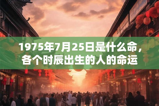 1975年7月25日是什么命,各个时辰出生的人的命运 1975年7月25日是什么命,各个时辰出生的人的命运