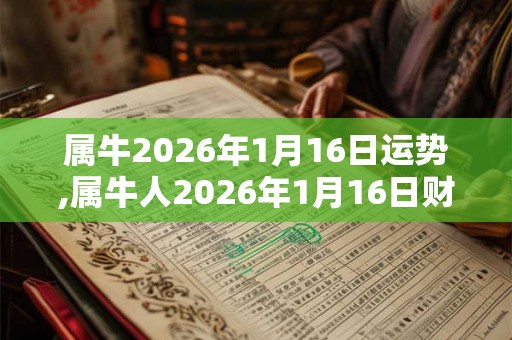 属牛2026年1月16日运势,属牛人2026年1月16日财运,生肖牛2026年1月16日运势 属牛2026年1月16日运势,属牛人2026年1月16日财运,生肖牛2026年1月16日运势