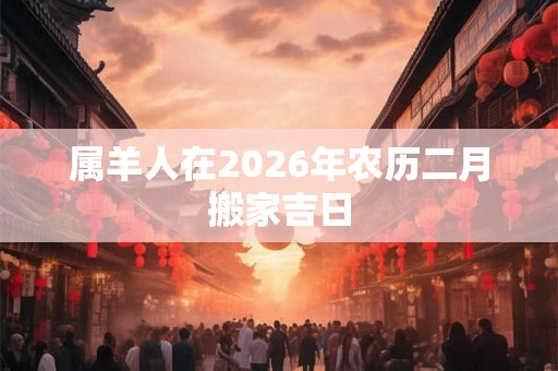 属羊人在2026年农历二月搬家吉日
