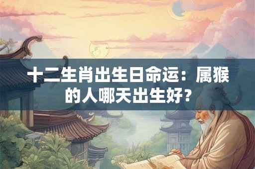 十二生肖出生日命运：属猴的人哪天出生好？