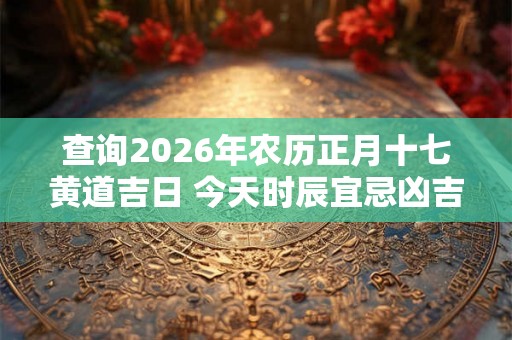 查询2026年农历正月十七黄道吉日 今天时辰宜忌凶吉 查询2026年农历正月十七黄道吉日 今天时辰宜忌凶吉