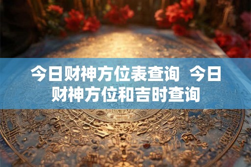 今日财神方位表查询  今日财神方位和吉时查询