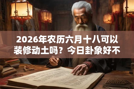 2026年农历六月十八可以装修动土吗？今日卦象好不好？