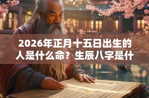 2026年正月十五日出生的人是什么命？生辰八字是什么？
