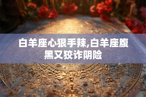 白羊座心狠手辣,白羊座腹黑又狡诈阴险