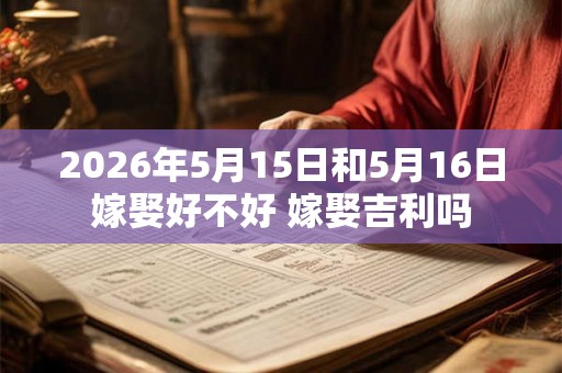 2026年5月15日和5月16日嫁娶好不好 嫁娶吉利吗