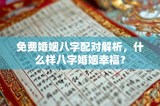 免费婚姻八字配对解析，什么样八字婚姻幸福？