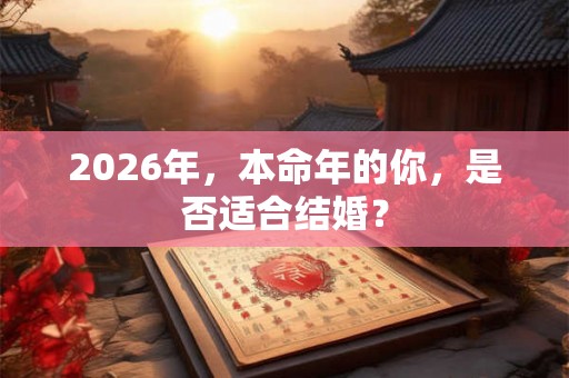 2026年，本命年的你，是否适合结婚？