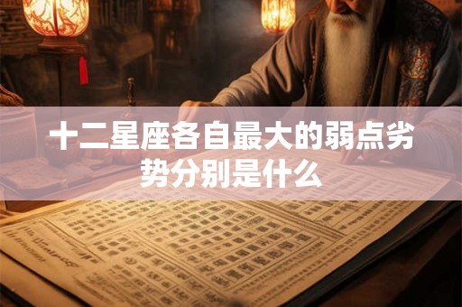 十二星座各自最大的弱点劣势分别是什么
