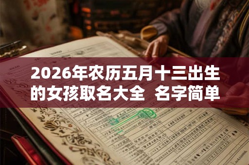 2026年农历五月十三出生的女孩取名大全  名字简单大气