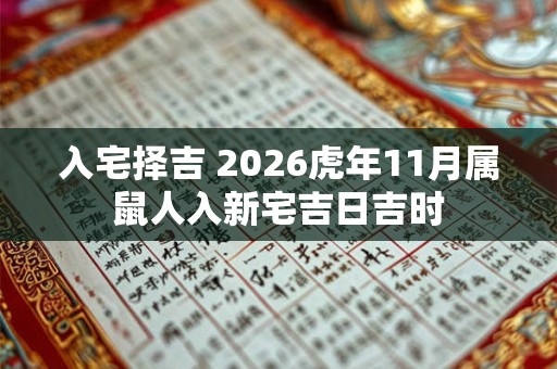 入宅择吉 2026虎年11月属鼠人入新宅吉日吉时