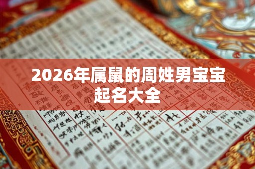 2026年属鼠的周姓男宝宝起名大全