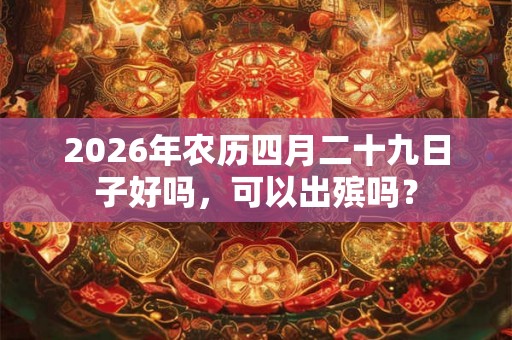 2026年农历四月二十九日子好吗，可以出殡吗？