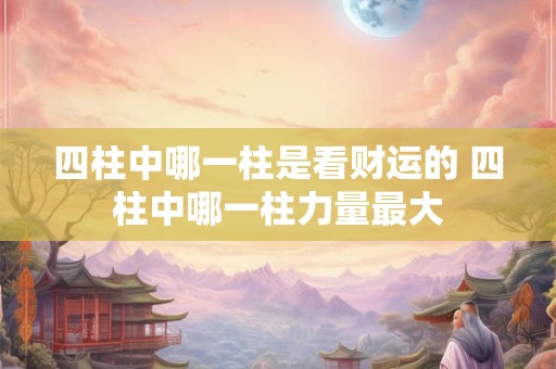 四柱中哪一柱是看财运的 四柱中哪一柱力量最大
