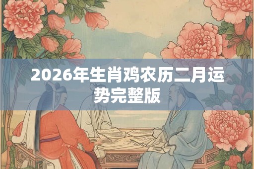 2026年生肖鸡农历二月运势完整版
