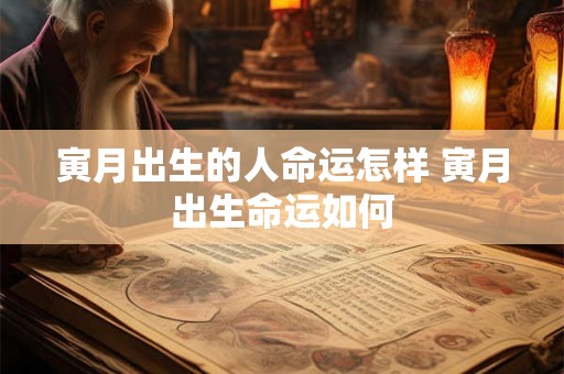 寅月出生的人命运怎样 寅月出生命运如何 寅月出生的人命运怎样 寅月出生命运如何