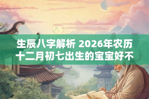 生辰八字解析 2026年农历十二月初七出生的宝宝好不好 生辰八字解析 2026年农历十二月初七出生的宝宝好不好