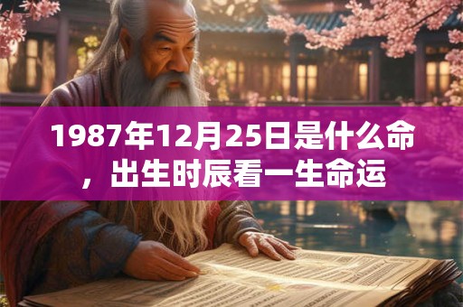 1987年12月25日是什么命，出生时辰看一生命运