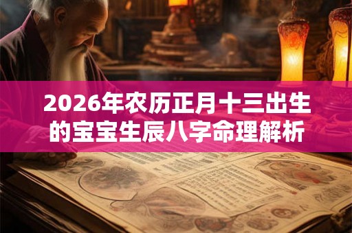 2026年农历正月十三出生的宝宝生辰八字命理解析