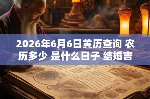 2026年6月6日黄历查询 农历多少 是什么日子 结婚吉时 2026年6月6日黄历查询 农历多少 是什么日子 结婚吉时