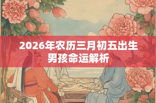 2026年农历三月初五出生男孩命运解析 2026年农历三月初五出生男孩命运解析