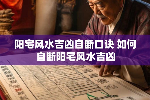 阳宅风水吉凶自断口诀 如何自断阳宅风水吉凶