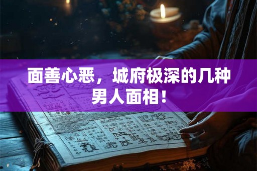 面善心恶,城府极深的几种男人面相! 面善心恶,城府极深的几种男人面相!