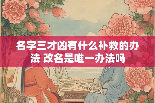 名字三才凶有什么补救的办法 改名是唯一办法吗 名字三才凶有什么补救的办法 改名是唯一办法吗