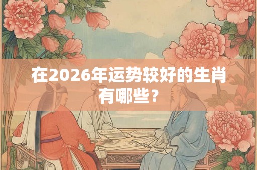 在2026年运势较好的生肖有哪些? 在2026年运势较好的生肖有哪些?