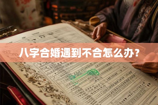 八字合婚遇到不合怎么办？