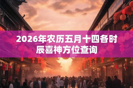 2026年农历五月十四各时辰喜神方位查询