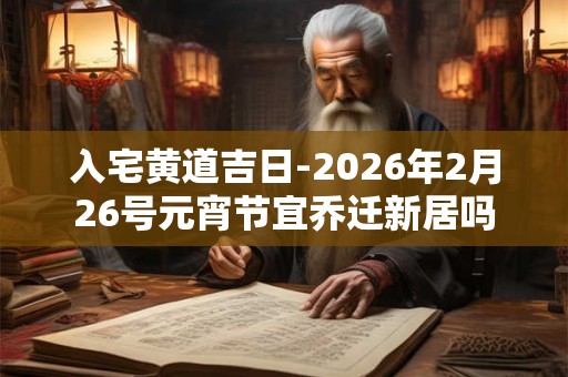入宅黄道吉日-2026年2月26号元宵节宜乔迁新居吗