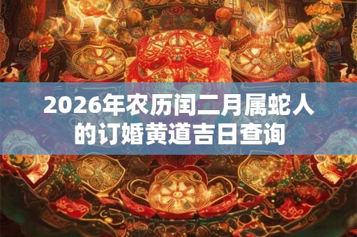 2026年农历闰二月属蛇人的订婚黄道吉日查询 2026年农历闰二月属蛇人的订婚黄道吉日查询