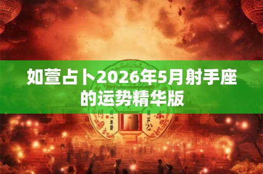 如萱占卜2026年5月射手座的运势精华版
