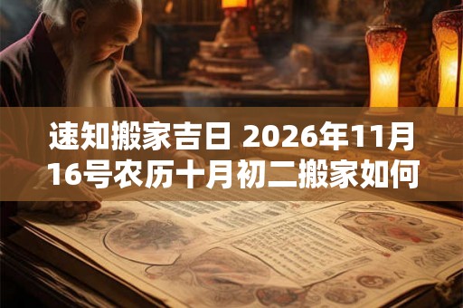 速知搬家吉日 2026年11月16号农历十月初二搬家如何 速知搬家吉日 2026年11月16号农历十月初二搬家如何