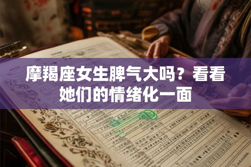 摩羯座女生脾气大吗？看看她们的情绪化一面