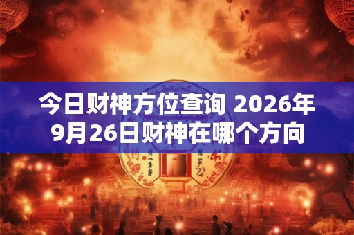 今日财神方位查询 2026年9月26日财神在哪个方向