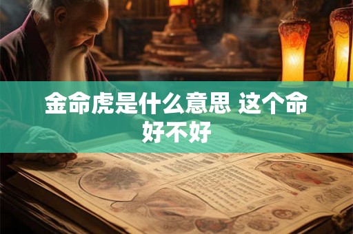 金命虎是什么意思 这个命好不好