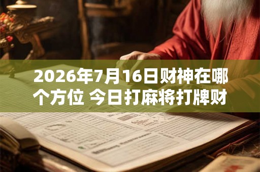 2026年7月16日财神在哪个方位 今日打麻将打牌财运方位! 2026年7月16日财神在哪个方位 今日打麻将打牌财运方位!