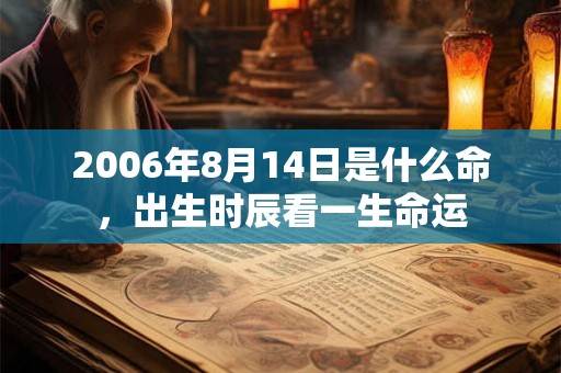 2006年8月14日是什么命，出生时辰看一生命运