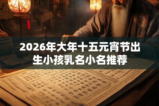 2026年大年十五元宵节出生小孩乳名小名推荐