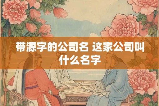 带源字的公司名 这家公司叫什么名字